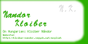 nandor kloiber business card